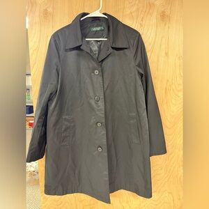 Ralph Lauren Womens Black Softshell Rain Coat XL Missing Hood